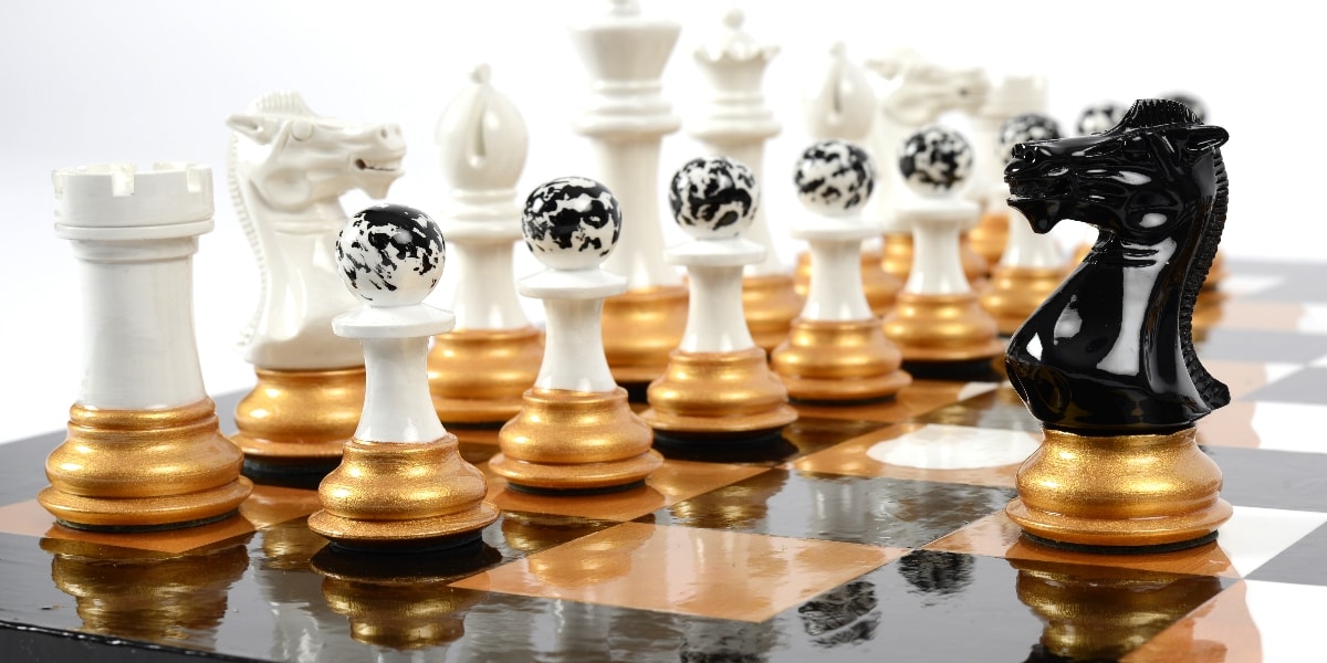 Darren-John-hand-painted-chess-set-Black-Knight